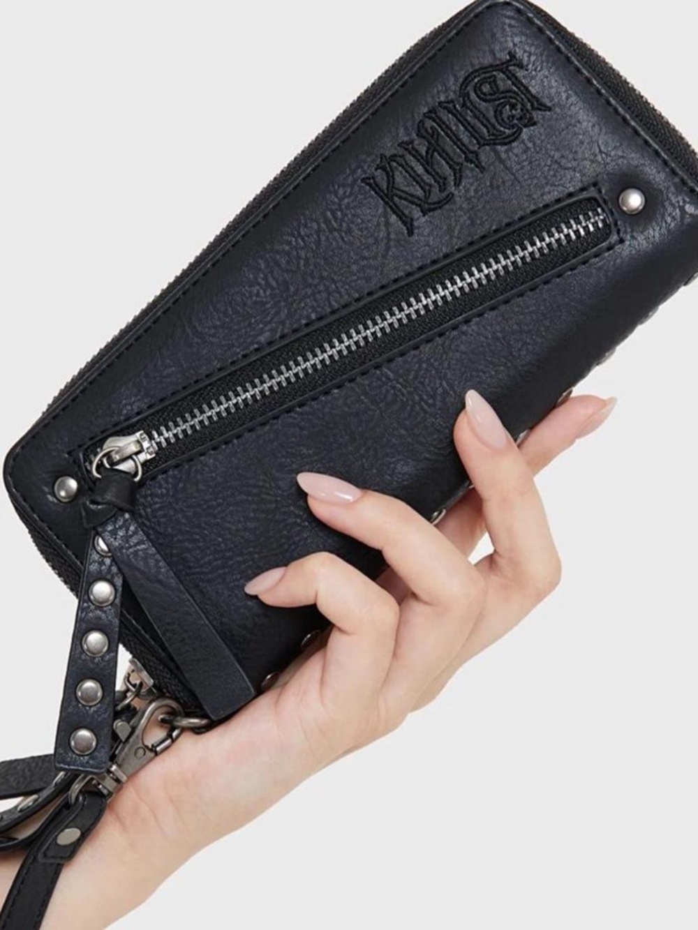 KILLSTAR x Kihilist Wastemire Black Embossed Wristlet Wallet NEW WITH TAGS